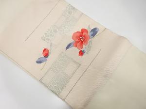 古典柄に花模様織り出し名古屋帯